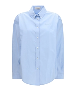 Miu Miu Logo-Embroidered Button-Up Shirt