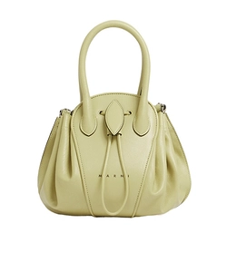 Acid Green Leather Tulipea Small Handbag