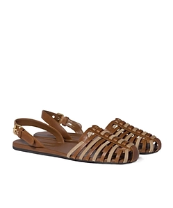 Miu Miu Round-Toe Flat Sandals
