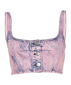 Bleached Denim Crop Top