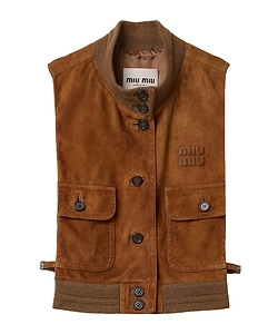 Miu Miu Logo-Detailed Button-Up Gilet