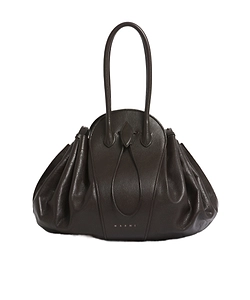 Brown Leather Tulipea Large Handbag