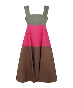 Marni Colorblock Empire Midi Dress