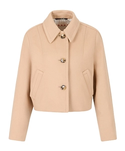 Camel Felt Cropped Jacket