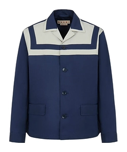 Deep Blue Duchesse Jacket With Stripe