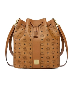 Mcm Monogram Drawstring Bucket Bag