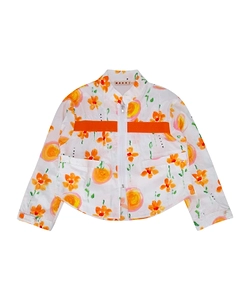 Floral-Print Cotton Shirt Jacket