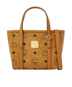 Mcm Logo Printed Tote Bag