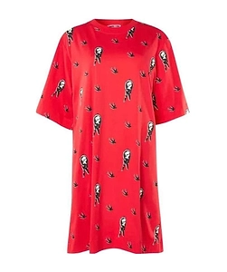 A Round-Necked Logo Dress