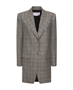 Checkered Single-Breasted Suit Jacket