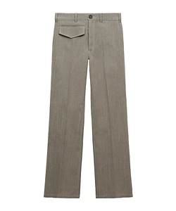 Grey Wool Trousers With Pocket