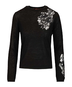 Max Mara Studio Lace Insert Wool Sweater
