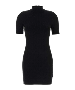Michael Michael Kors Logo Jacquard Knit Mock Neck Dress