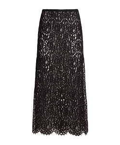 Lace Side-Split Mid-Length Skirt
