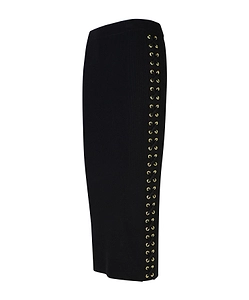Michael Kors Logo Plaque Midi Skirt
