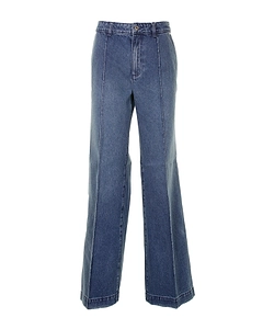 Michael Kors Pintucked Wide-Leg Jeans