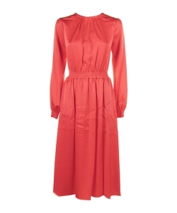 Michael Kors Satin Open-Back Midi Dress