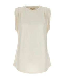 Michael Michael Kors Crewneck Pleated Sleeveless Top