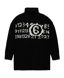 Mm6 Maison Margiela Kids Numeric Logo Jacquard Knit Dress