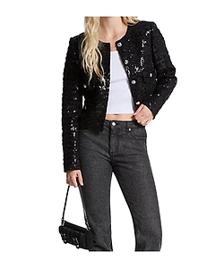 Michael Michael Kors Sequined Tweed Cropped Jacket