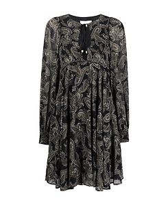 Paisley-Print Long-Sleeve Dress