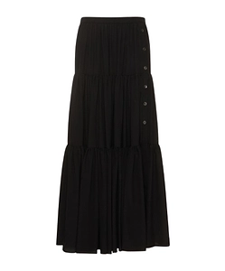 Pleated Button Skirt