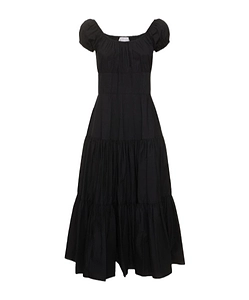 Pleated Medium-Length Dress