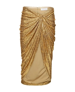 Sequin-Wrapped Mid-Length Skirt