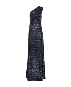 Sequined Jersey Shoulder Dress
