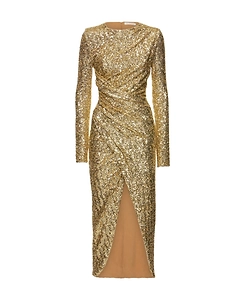 Sequined Pendant Mid-Length Dress