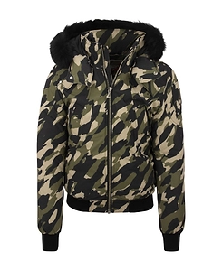 Moose Knuckles Camouflage Printed Hooded Jacket