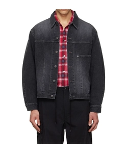 Darts Bottom Long-Sleeve Denim Jacket