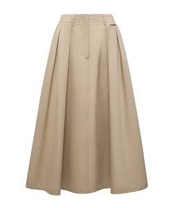 Moncler Logo Patch Gabardine Midi Skirt