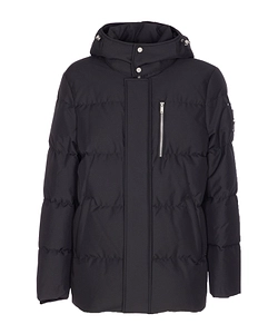 Moose Knuckles Logo Plaque Hooded Puffer Jacket