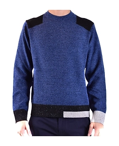 Colour-Block Intarsia-Knit Jumper