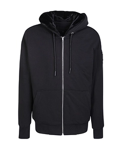 Moose Knuckles Logo-Plaque Drawstring Zipped Hoodie