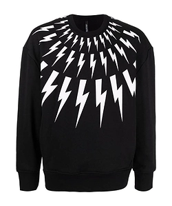 Thunderbolt Pattern Print Sweatshirt