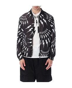 Thunderbolt-Print Bomber Jacket