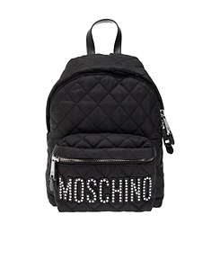 Moschino Logo-Embellished Zip-Up Quilted Backpack