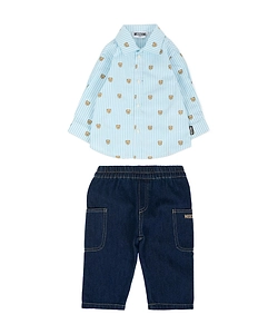 Striped Bear-Print Shirt