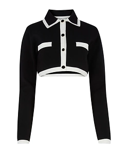 Button-Pocket Knit Cardigan