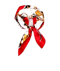 Teddy Bear Chain Printed Silk Scarf