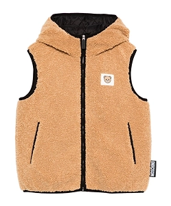 Teddy-Bear Patch Hooded Vest