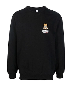 Teddy Bear-Print Crew Neck Sweatshirt