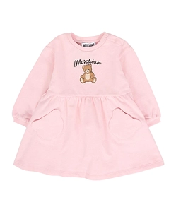 Teddy-Print Gathered Dress