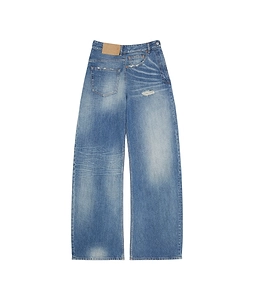 Mm6 Maison Margiela Twist Distressed Wide Leg Jeans