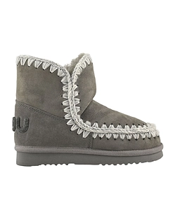 Crochet-Detail Sheepskin Boots