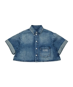Short-Sleeved Denim Shirt