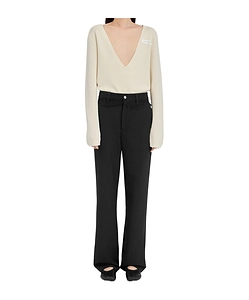 Tailored Trousers With Denim Waistband