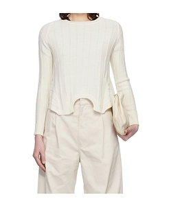 Ribbed Peplum-Hem Sweater